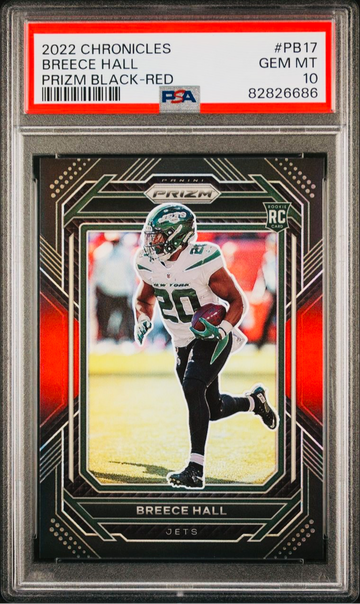 2022 Prizm Black BREECE HALL Rookie Red /99 PSA 10