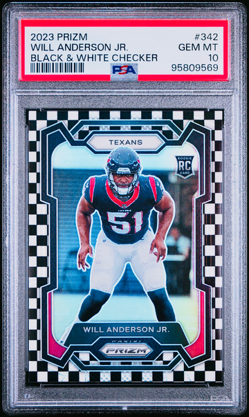 2023 Prizm WILL ANDERSON JR Rookie Black & White Checker PSA 10