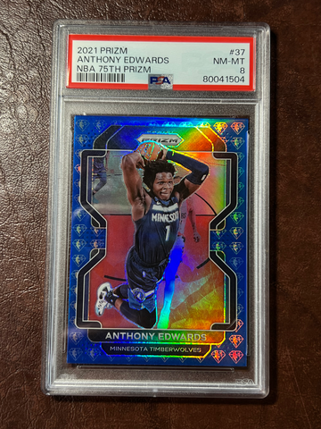 2021 Prizm NBA 75th #37 Anthony Edwards PSA 8 