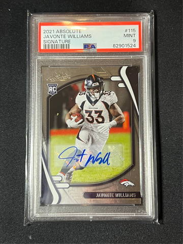 2021 Absolute #115 Javonte Williams Auto PSA 9