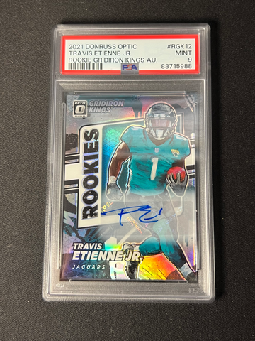 2021 Optic Gridiron Kings #RGK12 Travis Etienne Jr. PSA 9