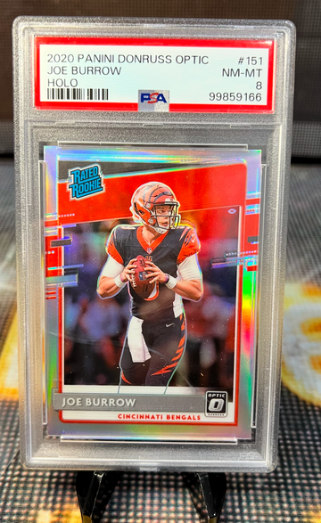 2020 Optic Holo #151 Joe Burrow PSA 8