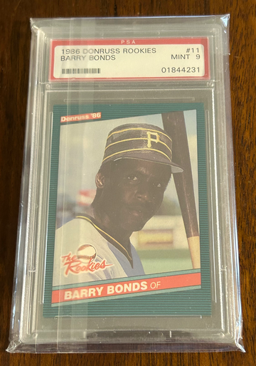1986 Barry Bonds Donruss Rookies PSA 9
