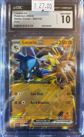 2024 Pokémon Lucario ex Stellar Crown 082/142 CGC 10 Gem Mint