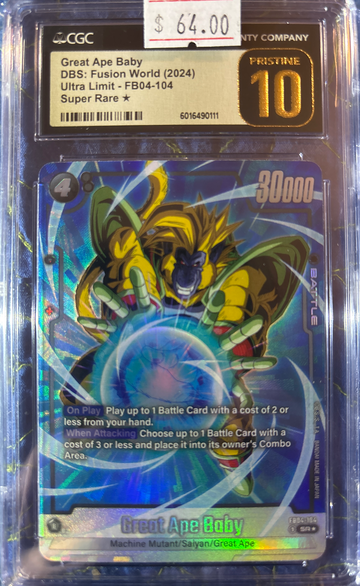2024 Great Ape Baby DBS Fusion World Ultra Limit FB04-104 Super Rare* CGC 10 Pristine