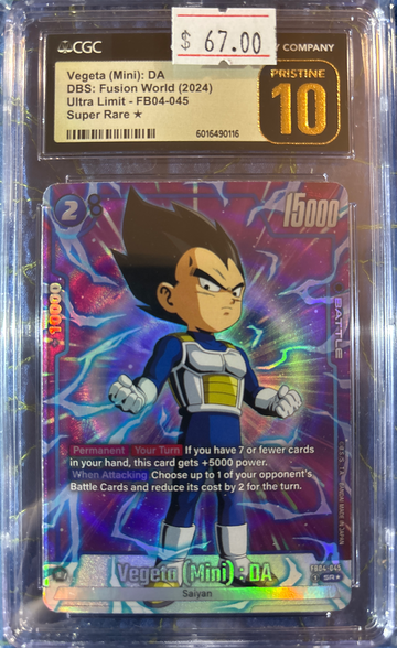 2024 Vegeta (Mini): DA DBS Fusion World Ultra Limit FB04-045 Super Rare* CGC 10 Pristine