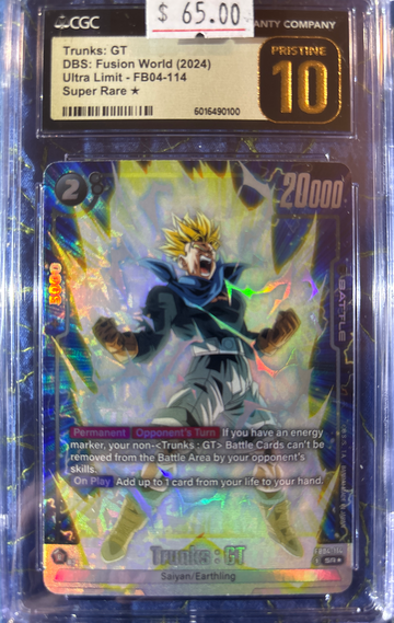 2024 Trunks: GT DBS Fusion World Ultra Limit FB04-114 Super Rare* CGC 10 Pristine