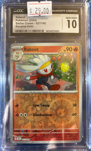 2024 Pokémon Raboot Stellar Crown 027/142 Reverse Holo CGC 10 Gem Mint