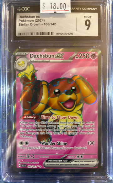 2024 Pokémon Dachsbun ex Stellar Crown 160/142 CGC 9 Mint