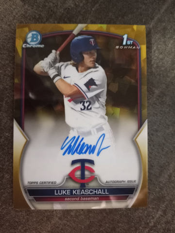 MINT 2023 Luke Keaschall Rookie 1st Bowman Chrome Auto Gold Sapphire /50 Minnesota Twins RC