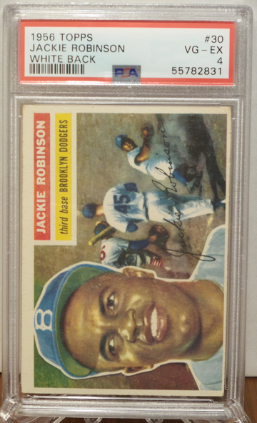 1956 Topps #30 Jackie Robinson White Back PSA 4 VG-EX