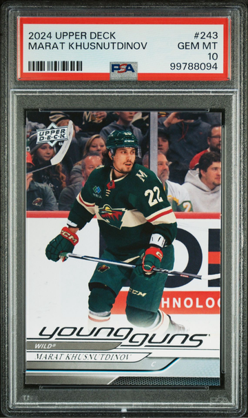 2024-25 Upper Deck Series 1 Young Guns Marat Khusnutdinov #243 PSA 10 MN Wild