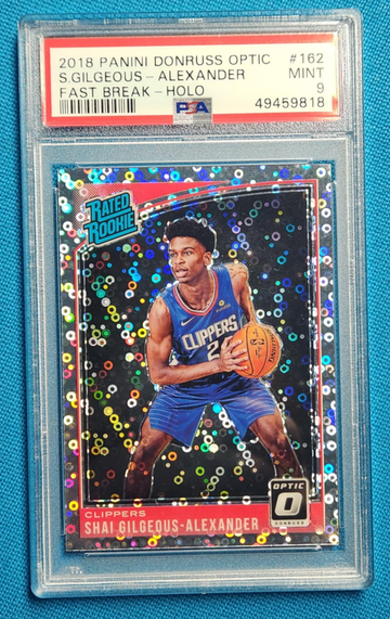 Shai gilgeous alexander 2018 rookie optic fast break holo prizm mvp psa 9