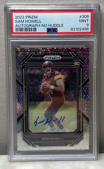 2022 panini Prizm Sam Howell auto disco PSA 9 commanders 