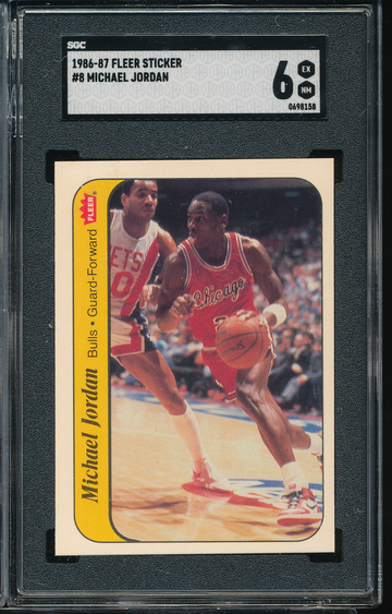 1986 Fleer Sticker Michael Jordan SGC 6
