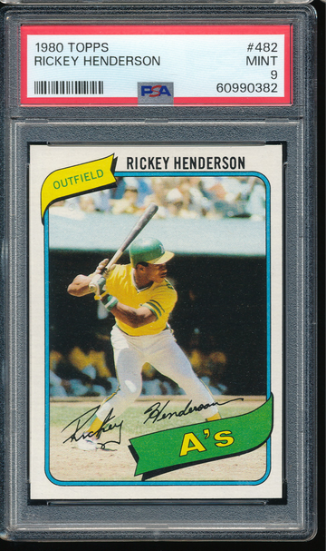 1980 Topps Rickey Henderson RC #482 PSA 9