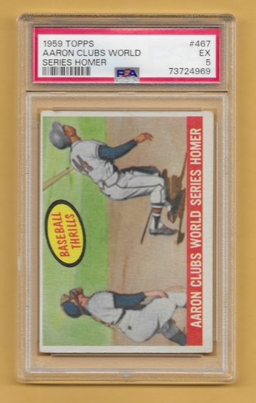 1959 Topps Aaron Clubs WS Homer PSA 5