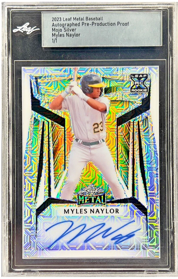2023 Myles Naylor Leaf Metal Baseball Mojo Silver RC 1/1