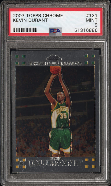 2007 Topps Chrome Kevin Durant Rookie RC PSA 9 #131