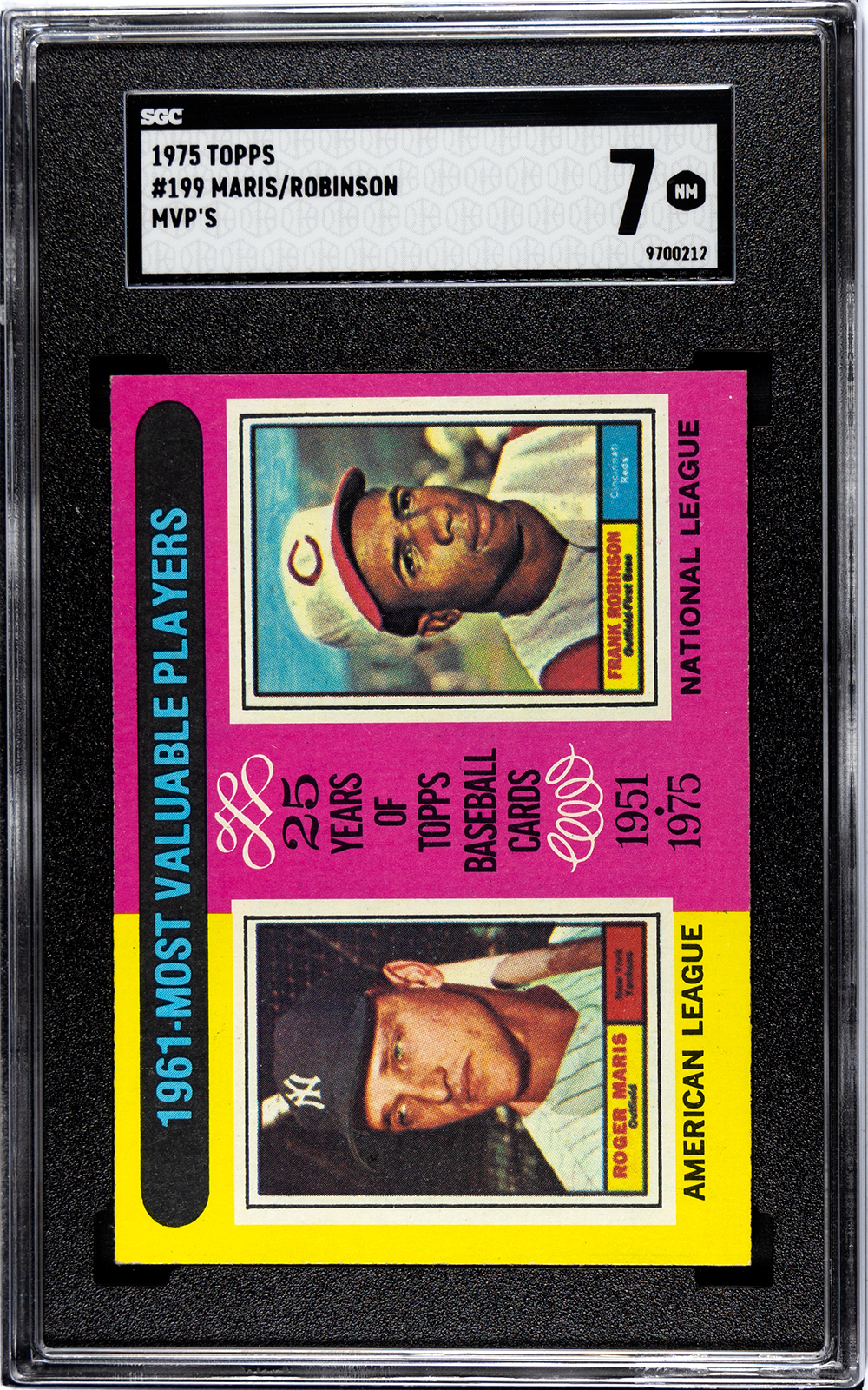 1975 Topps #199 ROGER MARIS-FRANK ROBINSON MVP'S Near Mint