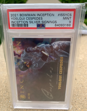 2021 Bowman Inception Yoelqui Cespedes Silver Signings PSA 9