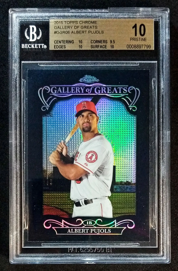 2015-16 Topps Chrome Gallery of Greats Albert Pujols #GGR06 BGS 10 POP 1 - DHL Express Air 6-8 Days with Tracking