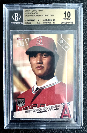 SHOHEI OHTANI ROOKIE RC BGS 10 2017 TOPPS NOW OFFSEASON #OS80 LA DODGERS - DHL Express Air 6-8 Days with Tracking