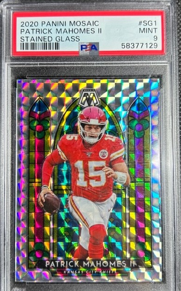 2020 Mosaic Patrick Mahomes II Silver Prizm Stained Glass #SG1 Chiefs PSA 9 MINT