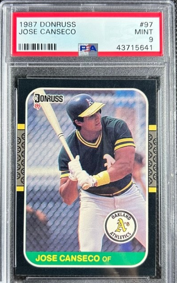 1987 Donruss JOSE CANSECO PSA 9 Mint #97 Oakland Athletics A's
