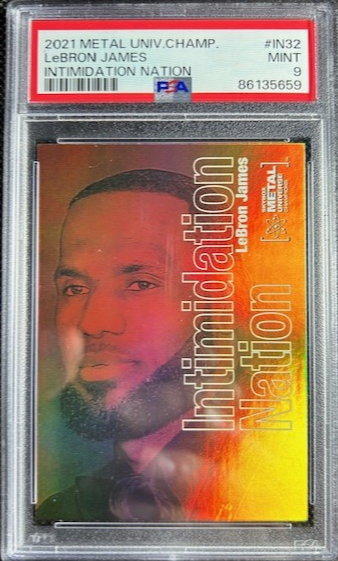 2021 Skybox Metal Universe  LeBron James Intimidation Nation #IN32 PSA 9 Mint