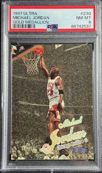 1997-98 Ultra GOLD Medallion #23G Michael Jordan GOLD Medallion PSA 8 NM-MNT