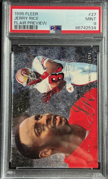 1995 Fleer Flair Preview Jerry Rice #27 PSA 9 MINT San Francisco 49ers HOF