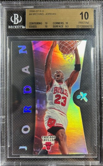 2006-07 Fleer E-X Michael Jordan #4 BGS 10 Pristine Gold Label Chicago Bulls HOF