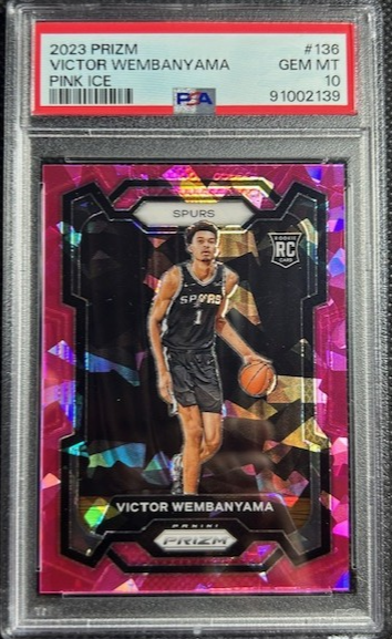 2023-24 Panini Prizm Victor Wembanyama Pink Ice Rookie RC #136 PSA 10 Gem Mint