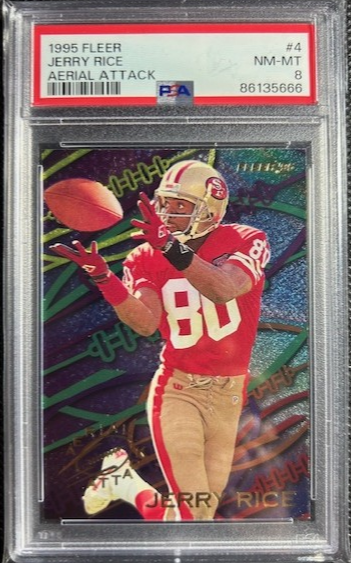 1995 Fleer Aerial Attack Insert Jerry Rice PSA 8 NM-MINT HOF San Francisco 49ers