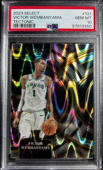 2023 Panini Select Victor Wembanyama Rookie Premier Tectonic PSA 10 Spurs 121