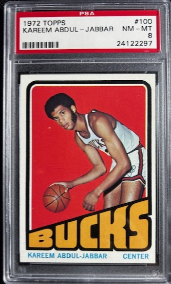 1972 Topps Kareem Abdul Jabbar #100 PSA 8 NM-MINT Miwaukee Bucks