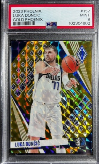 2023-24 Panini Phoenix Luka Doncic #157 Gold Mavericks /10 SSP PSA 9 MINT