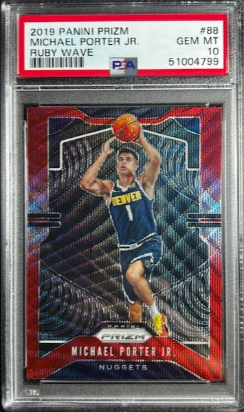 2019 Michael Porter Jr. Panini Prizm Red Ruby Wave Prizm #88 PSA 10 Gem Mint