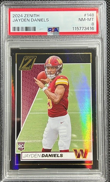 2024 Panini Zenith Jayden Daniels RC  Washington Rookie PSA 8 NM-MINT Commanders