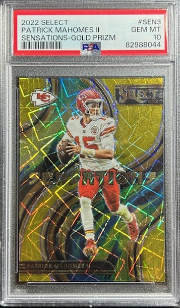 2022 Panini Select Sensations Gold Prizm Patrick Mahomes II Chiefs /10 PSA 10