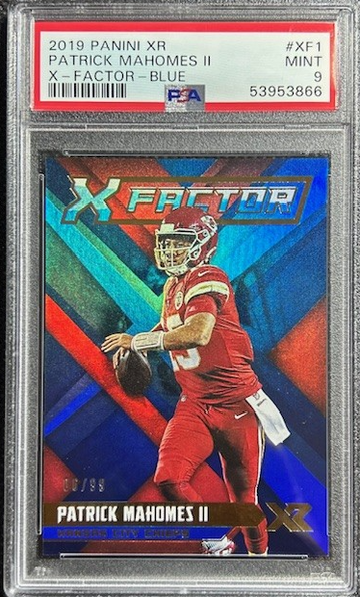 2019 Panini XR X-Factor Blue /99 SP Chiefs PATRICK MAHOMES II PSA 9 MINT POP 1🔥🔥🔥