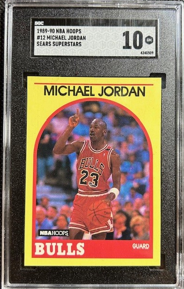 1989-90 NBA Hoops #13 Michael Jordan Sears Superstars SGC 10 GEM MINT POP 1
