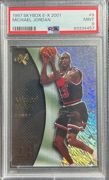 1997 Skybox E-X  2001 #9 MICHAEL JORDANEX ACETATE PSA 9 MINT Chicago Bulls HOF