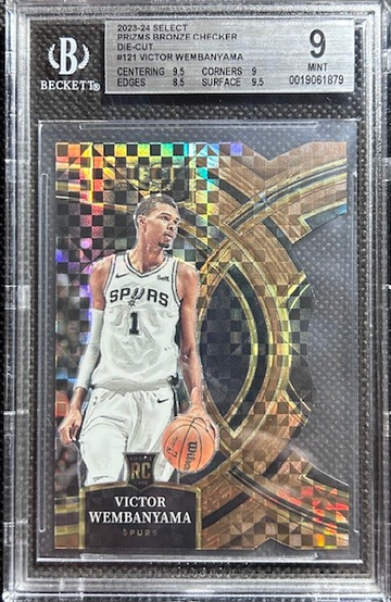 2024 Panini Select Victor Wembanyama Bronze Checker Die Cut Prizm /49 BGS 9 MINT