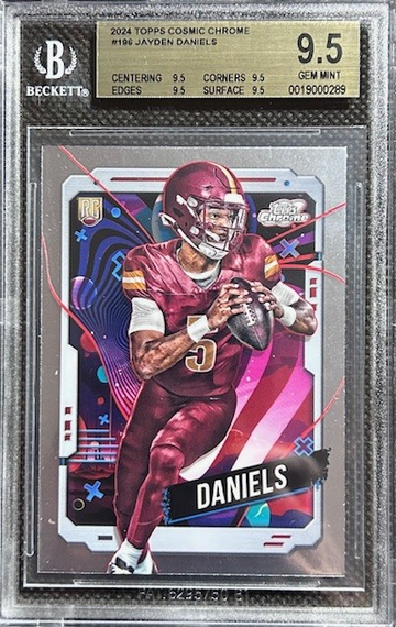 Jayden Daniels 2024 Topps Cosmic Chrome #196 Rookie RC BGS 9.5 True Gem Mint