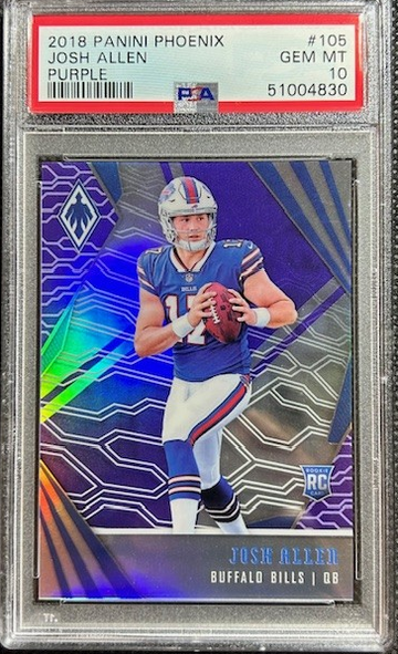 2018 Panini Phoenix Purple Josh Allen Rookie PSA 10 Gem Mint RC /149 SP Bills 
