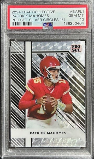 Patrick Mahomes 1/1 2024 Leaf Collective Pro Set Silver Circles PSA 10 Gem Mint