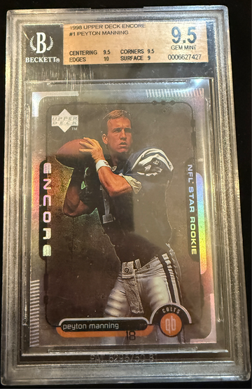 1998 UD Encore Peyton Manning RC Rookie BGS 9.5 w 10 sub