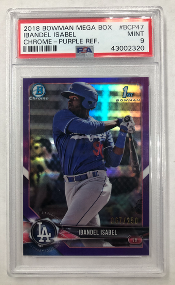 2018 Bowman Mega Box Ibandel Isabel Chrome Purple Ref. PSA 9